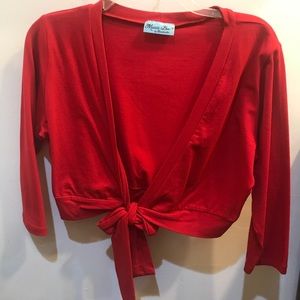 Worn ONE time only! Red Cropped Cardigan